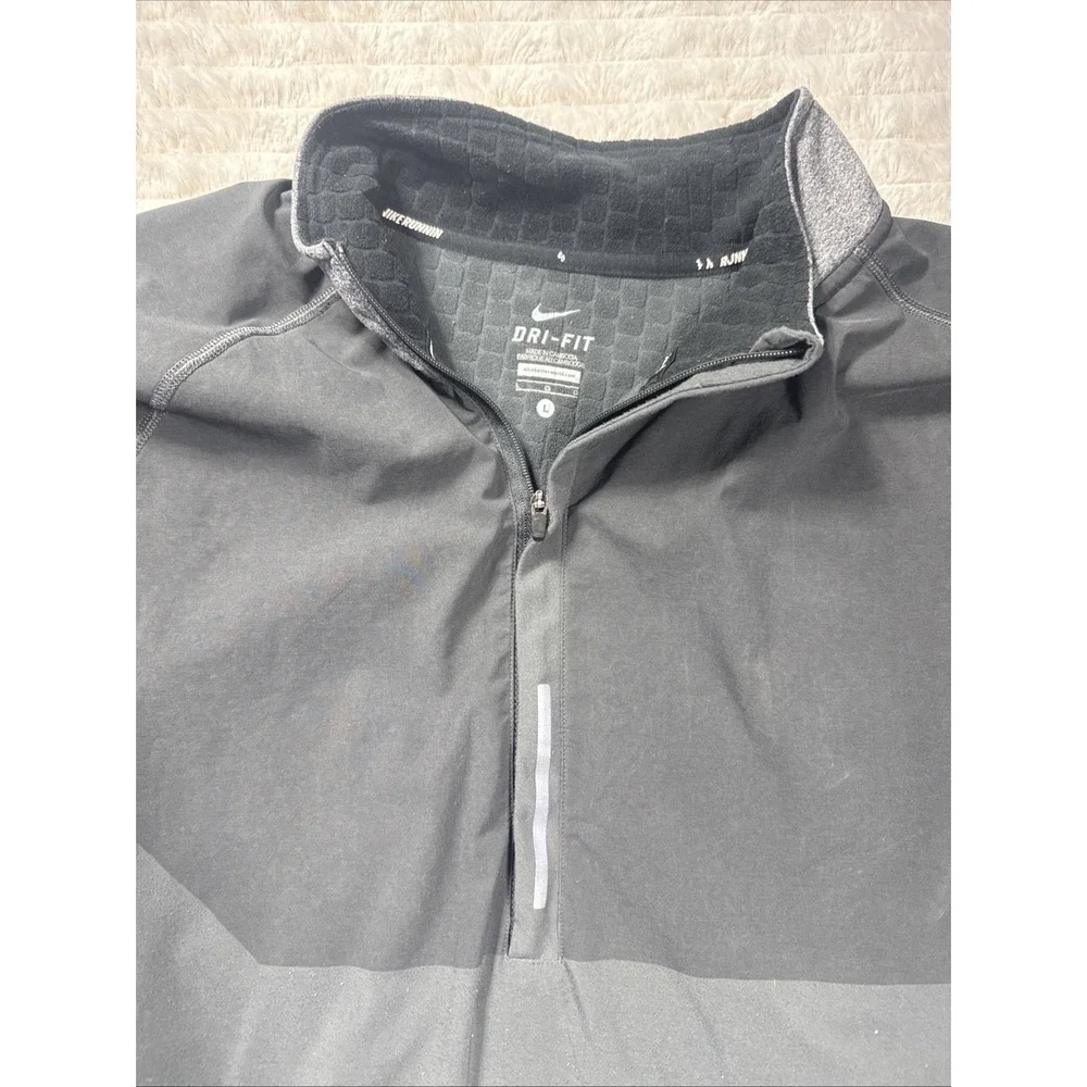 Nike Running Dri-FIT Women's Quarter Zip Pullover Black Reflective Large Thermal